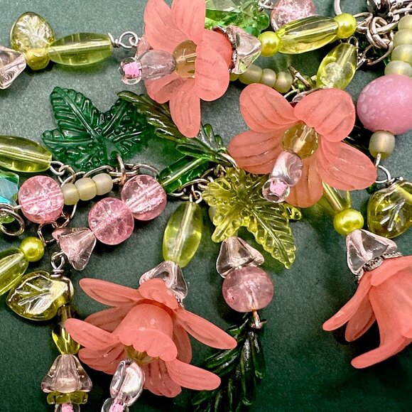 NEW - Handmade - Floral, Beaded Purse/Bag Charm - Picture 9 of 11